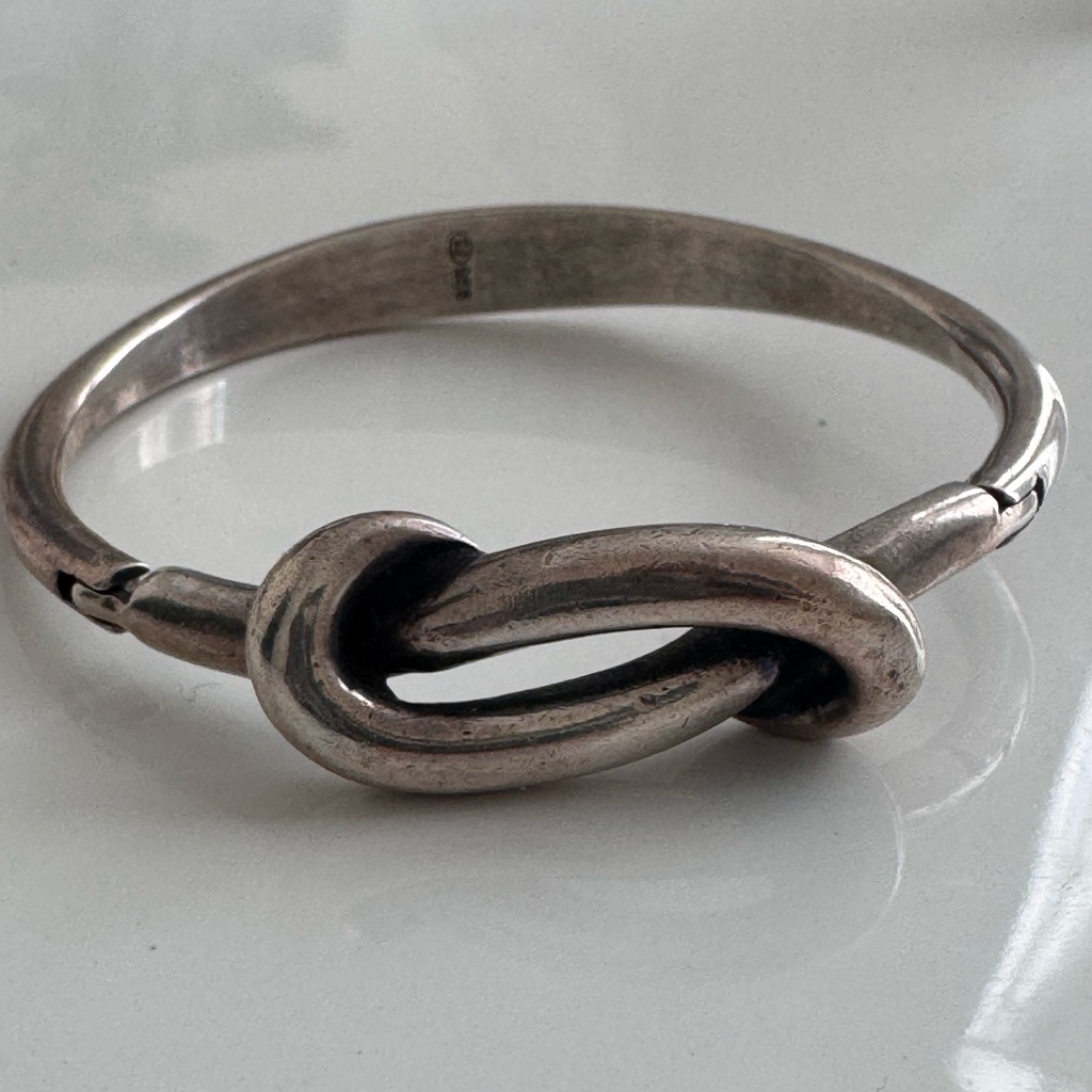 Vintage 925 Silver Bangle Bracelet Infinity Knot Franz Scheuerle